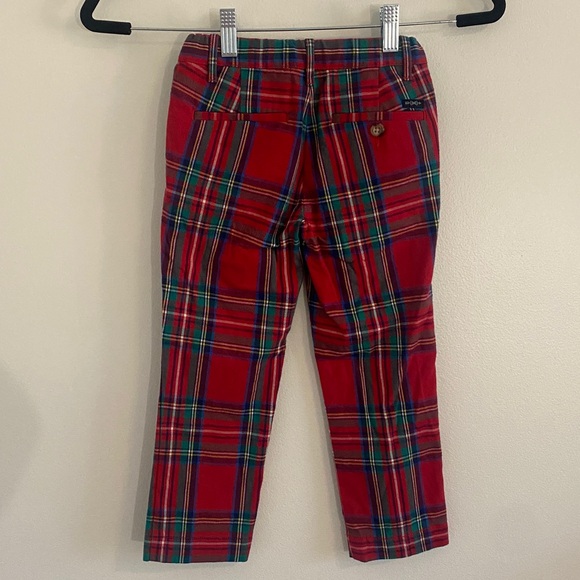 Brown Bowne & Co Tybee Tartan Palmetto Red Christmas Plaid Print Pants Boys Sz 4 - Picture 6 of 8